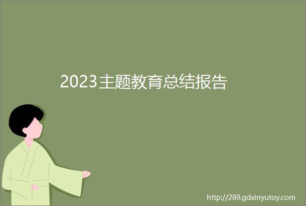 2023主题教育总结报告